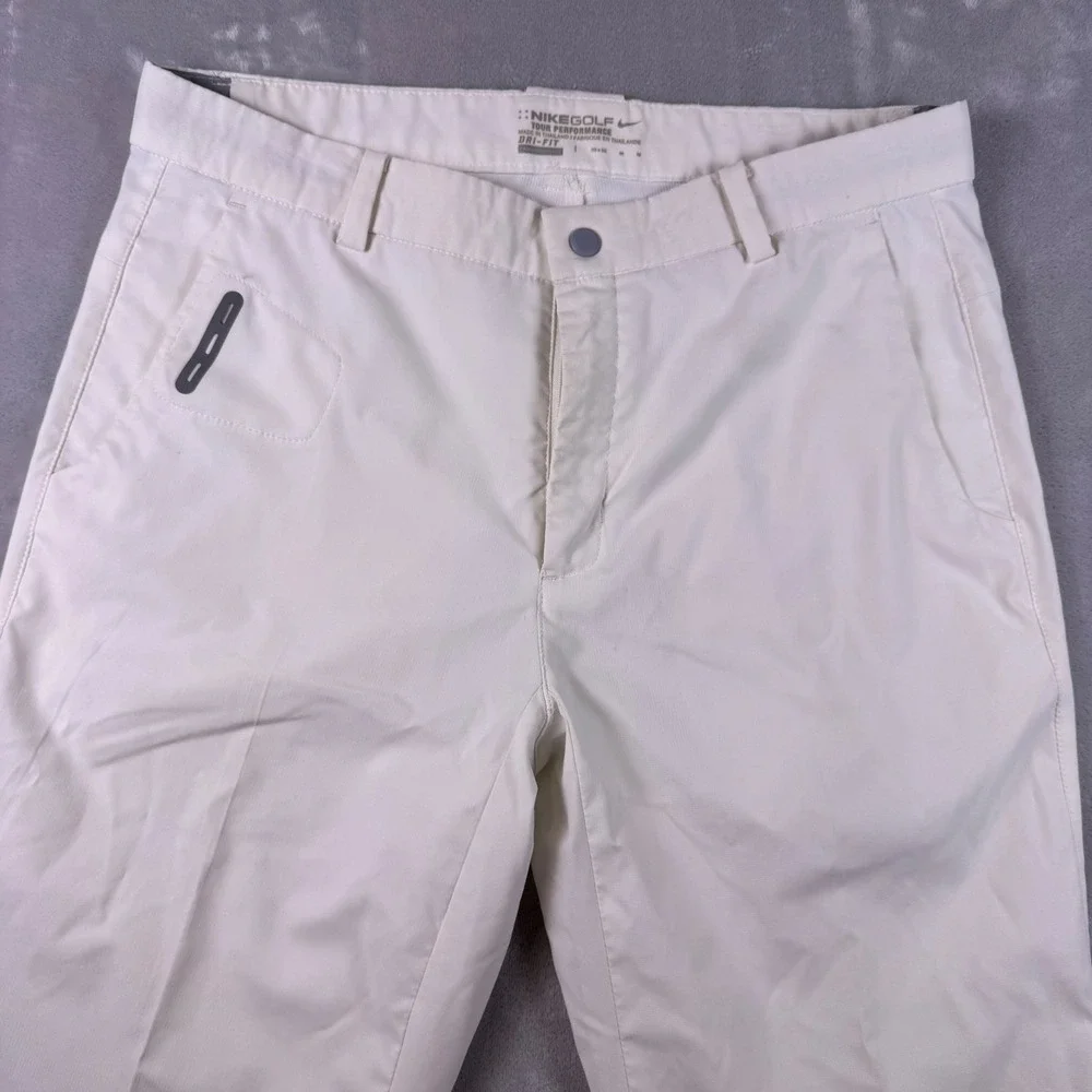 Nike Golf Tour Performance Dri-FIT Pants Mens 32x32 Off White Cream Straight Leg